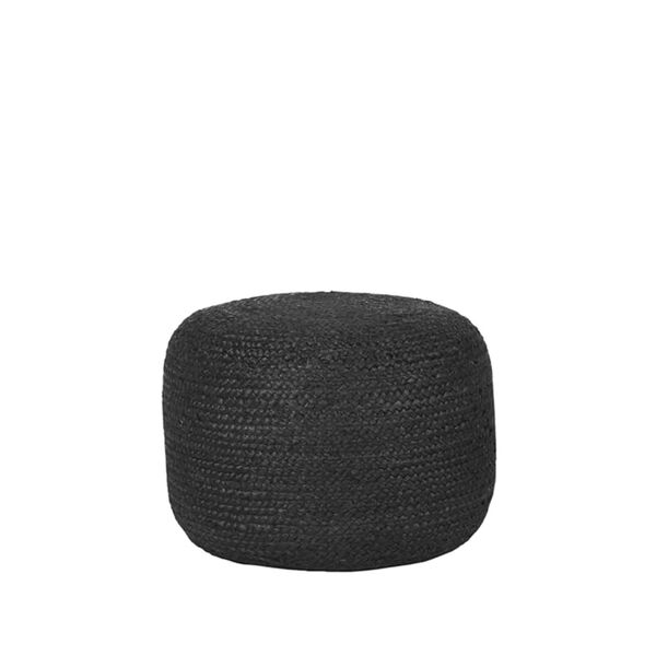 LABEL51 Pouf in Juta 50x35 cm Nero