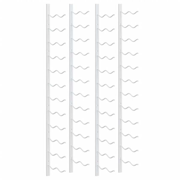 vidaXL Portavini da Parete per 24 Bottiglie 2 pz Bianchi in Ferro