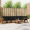 vidaXL Set di divani da esterno con cuscino 7 pcs Naturale e Nero