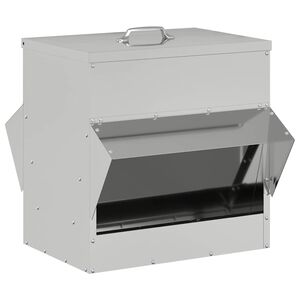 vidaXL Feeder per pollo Argento 40,5 x 45 x 41 cm 20 kg