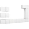 vidaXL Set Mobili Porta TV 8 pz Bianco in Legno Multistrato