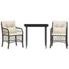 vidaXL Set Bistr&ograve; 3 pz con Cuscini Marrone in Polyrattan
