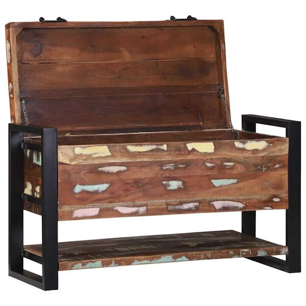 vidaXL Scatola di Stoccaggio Multicolore Legno massello di recupero