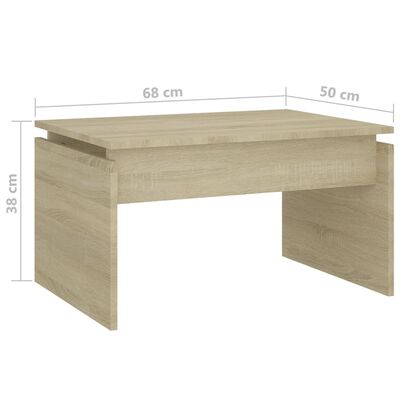 vidaXL Tavolino da Salotto Rovere Sonoma 68x50x38 cm Legno Multistrato