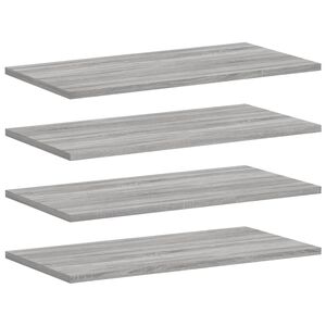 vidaXL Mensole Parete 4pz Grigio Sonoma 60x30x1,5cm Legno Multistrato