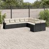 vidaXL Set Divani da Giardino 10pz con Cuscini in Polyrattan Nero