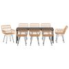 vidaXL Set da Pranzo per Giardino 9 pcs Marrone