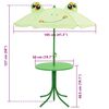 vidaXL Set da Bistrot da Giardino per Bambini con Ombrellone Verde