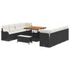 vidaXL Set Divano da Giardino 11 pz Nero polyrattan