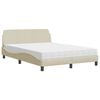 vidaXL Letto con Materasso Dover Crema 140x200 cm in Tessuto