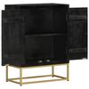 vidaXL Credenza con 2 Ante Nero e Oro 55x30x75 cm Legno Massello Mango