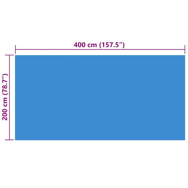 vidaXL Copertura per Piscina Blu 400x200 cm PE