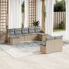 vidaXL Set Divano da Giardino 9 pz con Cuscini Beige in Polyrattan