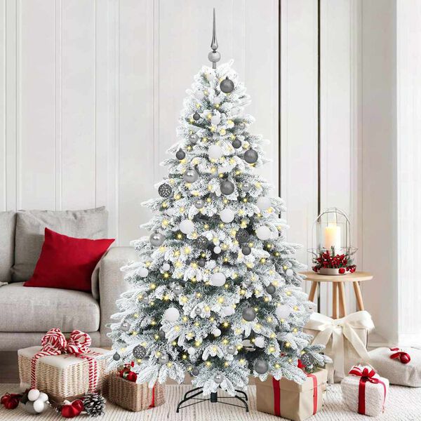 vidaXL Albero di Natale artificiale con 300 LED Bianco 180 cm PE e PVC