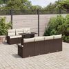 vidaXL Set Divano da Giardino con cuscino 8 pcs Marrone Poly Rattan