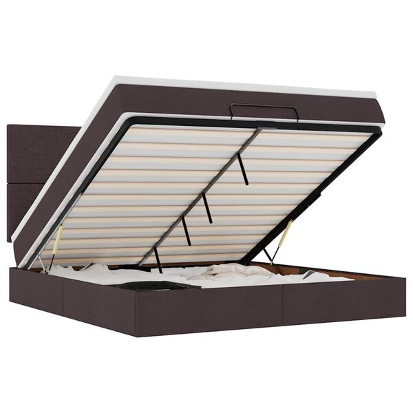 vidaXL Struttura Letto Pouf con Materasso 160x200 cm in Tessuto