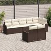 vidaXL Set Divano da Giardino 8 pcs Marrone e bianco Poly Rattan