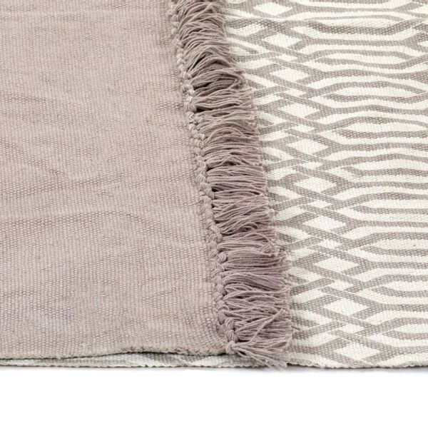 vidaXL Tappeto Kilim in Cotone 120x180 cm con Motivi Grigio Talpa