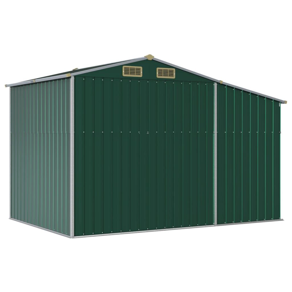 Capanno Da Giardino A Parete Solivagant – 118x100x178 Cm, Acciaio Zincato Verde, Con Porta Doppia E Lucchetto