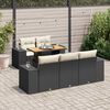 vidaXL Set Divano da Giardino 6 pz con Cuscini Nero in Polyrattan
