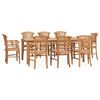 vidaXL Set da Pranzo da Giardino 9 pz in Legno Massello di Teak