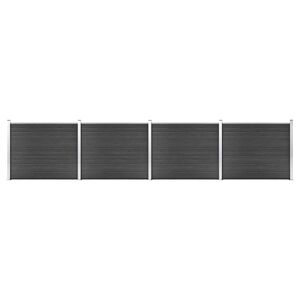 vidaXL Set Pannello di Recinzione in WPC 699x146 cm Grigio