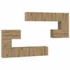 vidaXL Unit&agrave; TV 4 pcs Rovere artigianale Legno multistrato