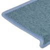 vidaXL Tappetini per scale 15 pz 65x21x4 cm Blu mare con bordo rettangolare
