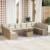 vidaXL Set Divano da Giardino con cuscino 11 pcs Beige Poly Rattan