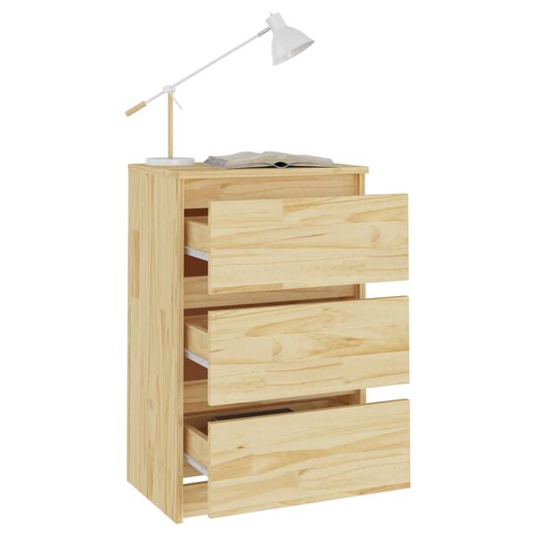 vidaXL Comodini 2 pz 40x29,5x64 cm in Legno Massello di Pino