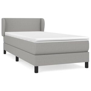 vidaXL Giroletto a Molle con Materasso Grigio Chiaro 80x200 cm Tessuto
