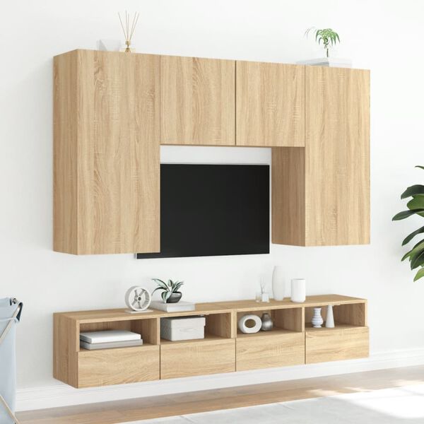 vidaXL Mobile TV Parete Rovere Sonoma 100x30x30cm in Legno Multistrato