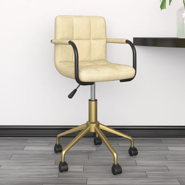 vidaXL Sedie da Pranzo Girevoli 4 pz Crema in Velluto