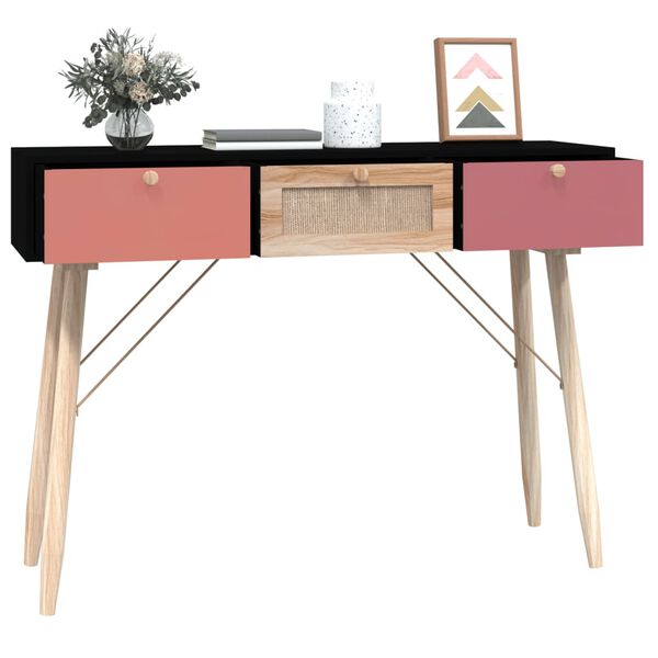 vidaXL Tavolino Consolle con Cassetti 105x30x75 cm Legno Multistrato