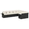 vidaXL Set Divani da Giardino 9 pz con Cuscini Nero in Polyrattan