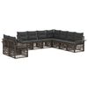 vidaXL Set Divano da Giardino 9 pcs Grigio polyrattan