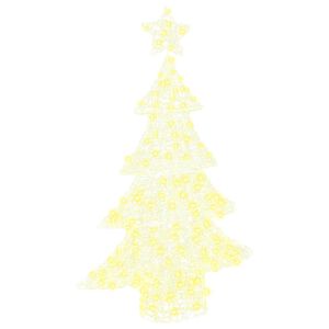 vidaXL Albero di Natale con 100 LED Bianco caldo 120 cm Acrilico