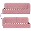 vidaXL Cornice del letto ad angolo Rosa 80 x 200 cm Velluto