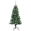 vidaXL Albero di Natale Artificiale Angolare con 150 LED Verde 150 cm