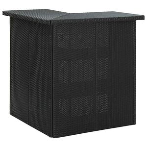 vidaXL Tavolo da Bar ad Angolo Nero 100x50x105 cm in Polyrattan