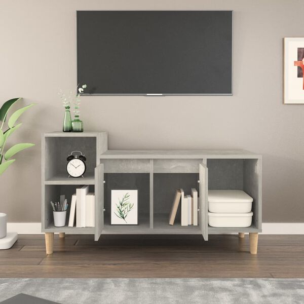 vidaXL Mobile per TV Grigio Cemento 100x35x55 cm Legno Multistrato