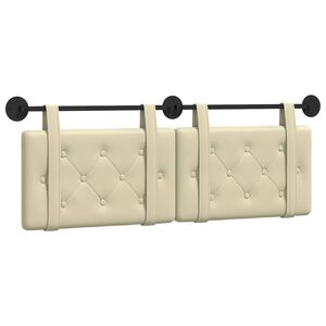 vidaXL Testata appesa Crema 150 x 55 x 5 cm Pelle Sintetica