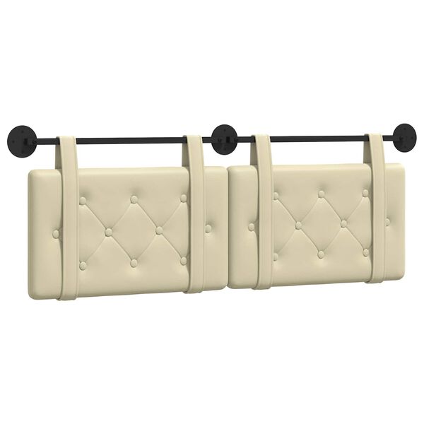 vidaXL Testata appesa Crema 150 x 55 x 5 cm Pelle Sintetica