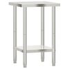 vidaXL Tavolo da Lavoro da Cucina 55x55x85 cm in Acciaio Inossidabile
