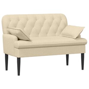 vidaXL Loveseat con bottoni imbottiti Crema 111 x 68 x 80 cm Tessuto