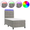 vidaXL Letto a Molle Materasso e LED Grigio Chiaro 80x200 cm Velluto