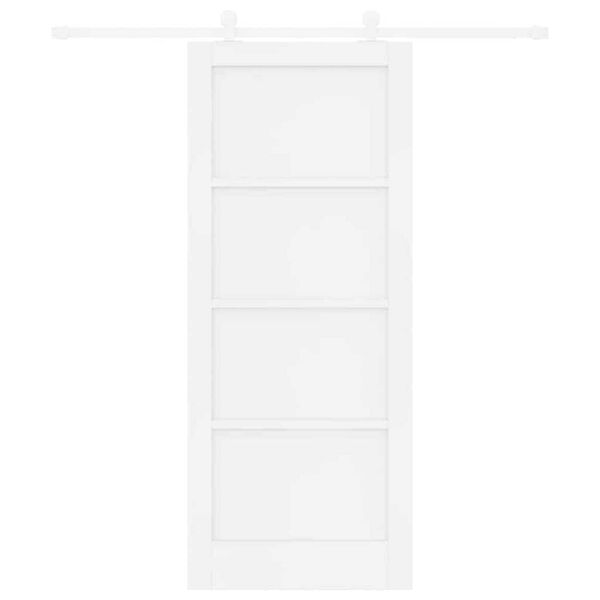 vidaXL Porta scorrevole Bianco 83 x 202 cm Pino massello