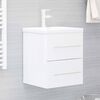 vidaXL Mobile con Lavabo Integrato Bianco Lucido in Legno Multistrato