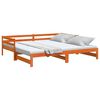 vidaXL Divano Letto con Rotelle senza Materasso Marrone Cera 90x190 cm