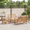 vidaXL Set Divano da Giardino Naturale Legno massello di teak